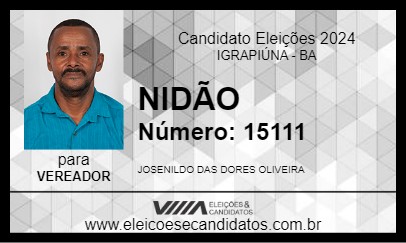 Candidato NIDÃO 2024 - IGRAPIÚNA - Eleições