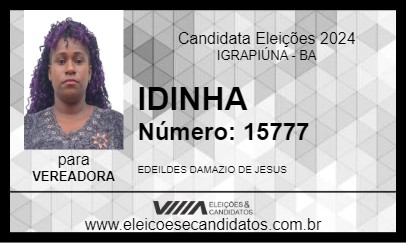 Candidato IDINHA 2024 - IGRAPIÚNA - Eleições