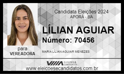 Candidato LÍLIAN AGUIAR 2024 - APORÁ - Eleições