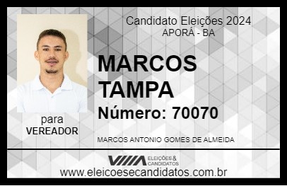 Candidato MARCOS TAMPA 2024 - APORÁ - Eleições