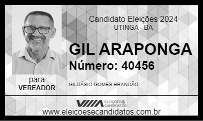 Candidato GIL ARAPONGA 2024 - UTINGA - Eleições