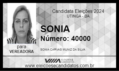 Candidato SONIA 2024 - UTINGA - Eleições