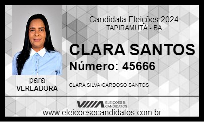 Candidato CLARA SANTOS 2024 - TAPIRAMUTÁ - Eleições