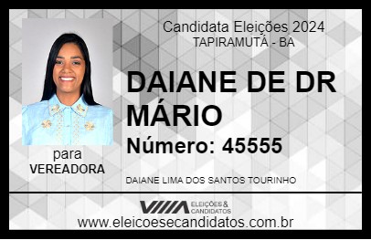 Candidato DAIANE DE DR MÁRIO 2024 - TAPIRAMUTÁ - Eleições