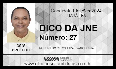 Candidato DICO DA JNE 2024 - IRARÁ - Eleições