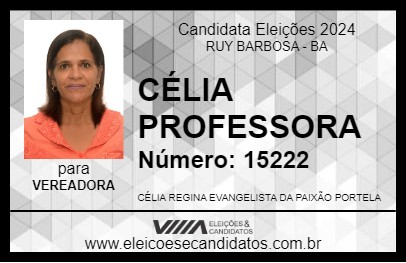 Candidato CÉLIA PROFESSORA 2024 - RUY BARBOSA - Eleições