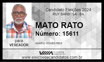 Candidato MATO RATO 2024 - RUY BARBOSA - Eleições