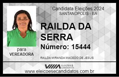 Candidato RAILDA DA SERRA 2024 - SANTANÓPOLIS - Eleições