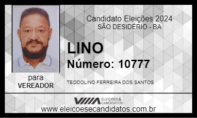 Candidato LINO 2024 - SÃO DESIDÉRIO - Eleições