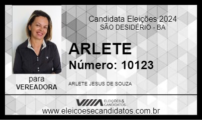 Candidato ARLETE 2024 - SÃO DESIDÉRIO - Eleições