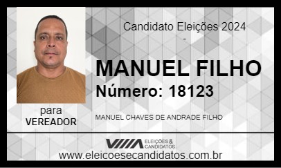 Candidato MANUEL FILHO 2024 - JACOBINA - Eleições