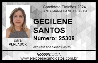 Candidato GECILENE SANTOS 2024 - SANTA MARIA DA VITÓRIA - Eleições