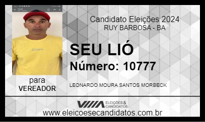 Candidato SEU LIÓ 2024 - RUY BARBOSA - Eleições