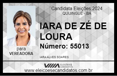 Candidato IARA DE ZÉ DE LOURA 2024 - QUIJINGUE - Eleições