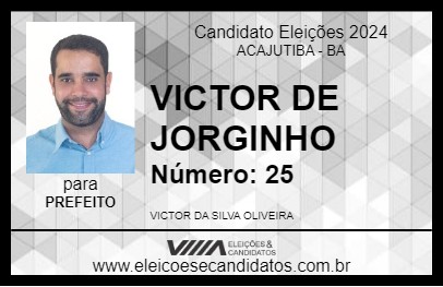 Candidato VICTOR DE JORGINHO 2024 - ACAJUTIBA - Eleições