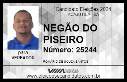 Candidato NEGÃO DO PISEIRO 2024 - ACAJUTIBA - Eleições