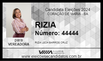 Candidato RIZIA 2024 - CORAÇÃO DE MARIA - Eleições