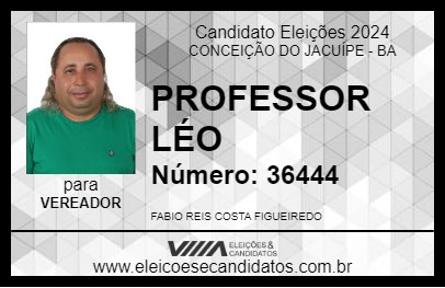 Candidato PROFESSOR LÉO 2024 - CONCEIÇÃO DO JACUÍPE - Eleições