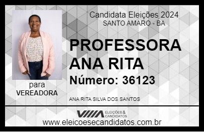 Candidato PROFESSORA ANA RITA 2024 - SANTO AMARO - Eleições