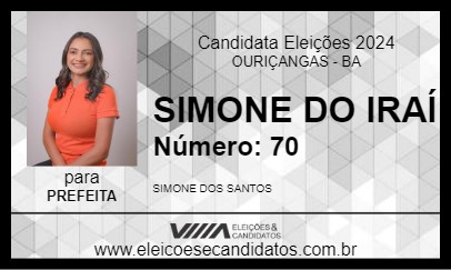 Candidato SIMONE DO IRAÍ 2024 - OURIÇANGAS - Eleições