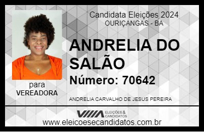 Candidato ANDRELIA DO SALÃO 2024 - OURIÇANGAS - Eleições