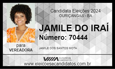 Candidato JAMILE DO IRAÍ 2024 - OURIÇANGAS - Eleições