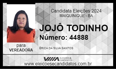 Candidato ERICA JOJO 2024 - MAIQUINIQUE - Eleições