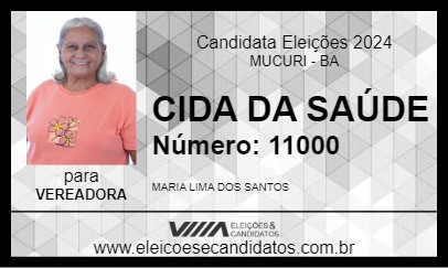 Candidato CIDA DA SAÚDE 2024 - MUCURI - Eleições