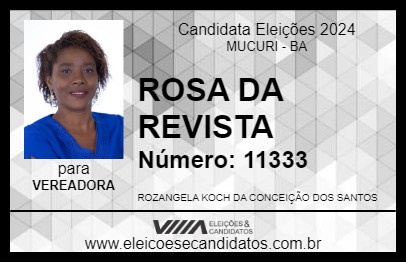 Candidato ROSA DA REVISTA 2024 - MUCURI - Eleições