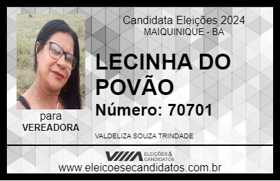 Candidato LECINHA DO POVÃO 2024 - MAIQUINIQUE - Eleições