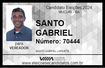 Candidato SANTO GABRIEL 2024 - MUCURI - Eleições