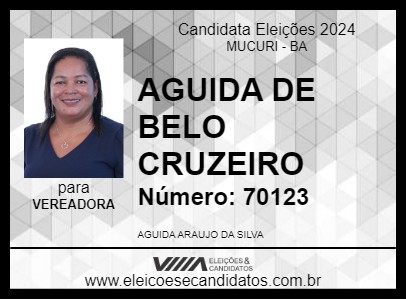 Candidato AGUIDA DE BELO CRUZEIRO 2024 - MUCURI - Eleições