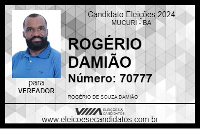 Candidato ROGÉRIO DAMIÃO 2024 - MUCURI - Eleições