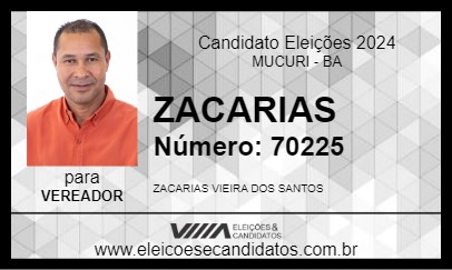 Candidato ZACARIAS 2024 - MUCURI - Eleições