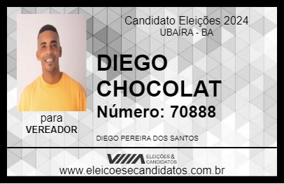 Candidato DIEGO CHOCOLAT 2024 - UBAÍRA - Eleições