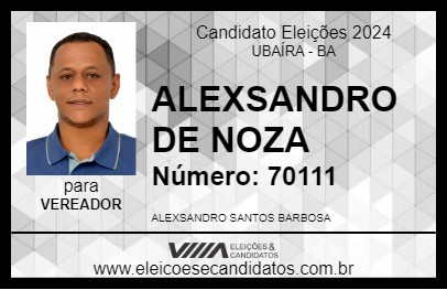 Candidato ALEXSANDRO DE NOZA 2024 - UBAÍRA - Eleições