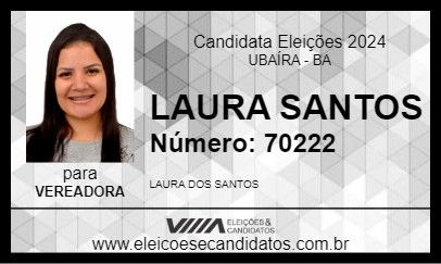 Candidato LAURA SANTOS 2024 - UBAÍRA - Eleições