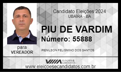 Candidato PIU DE VARDIM 2024 - UBAÍRA - Eleições