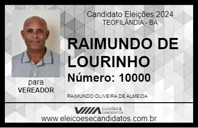 Candidato RAIMUNDO DE LOURINHO 2024 - TEOFILÂNDIA - Eleições