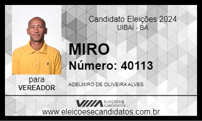 Candidato MIRO 2024 - UIBAÍ - Eleições