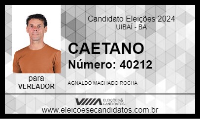 Candidato CAETANO 2024 - UIBAÍ - Eleições