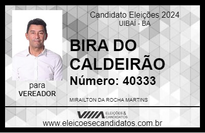 Candidato BIRA DO CALDEIRÃO 2024 - UIBAÍ - Eleições