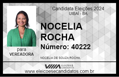 Candidato NOCELIA ROCHA 2024 - UIBAÍ - Eleições