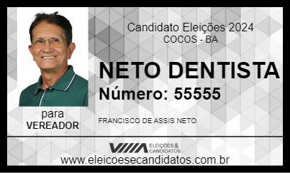 Candidato NETO DENTISTA 2024 - COCOS - Eleições