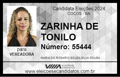 Candidato ZARINHA DE TONILO 2024 - COCOS - Eleições