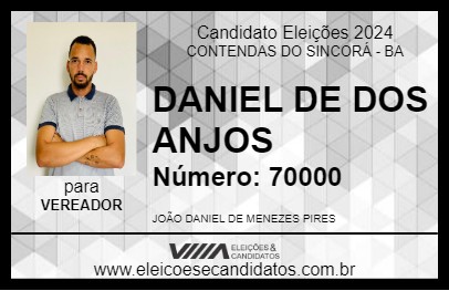 Candidato DANIEL DE DOS ANJOS 2024 - CONTENDAS DO SINCORÁ - Eleições