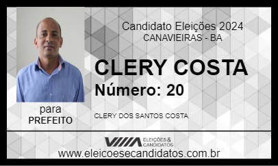 Candidato CLERY COSTA 2024 - CANAVIEIRAS - Eleições