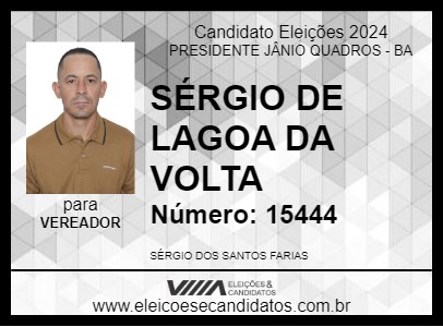 Candidato SÉRGIO DE LAGOA DA VOLTA 2024 - PRESIDENTE JÂNIO QUADROS - Eleições