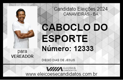 Candidato CABOCLO DO ESPORTE 2024 - CANAVIEIRAS - Eleições