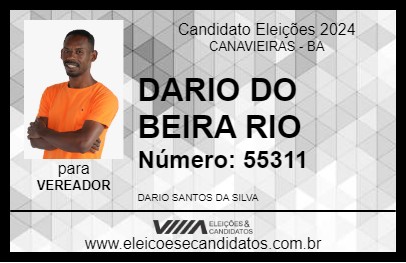 Candidato DARIO DO BEIRA RIO 2024 - CANAVIEIRAS - Eleições